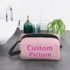 Custom Personalized Photo Logo Cosmetic Bag Women Cute Big Capacity DIY Print Makeup Case Beauty Storage Toiletry Bags 6