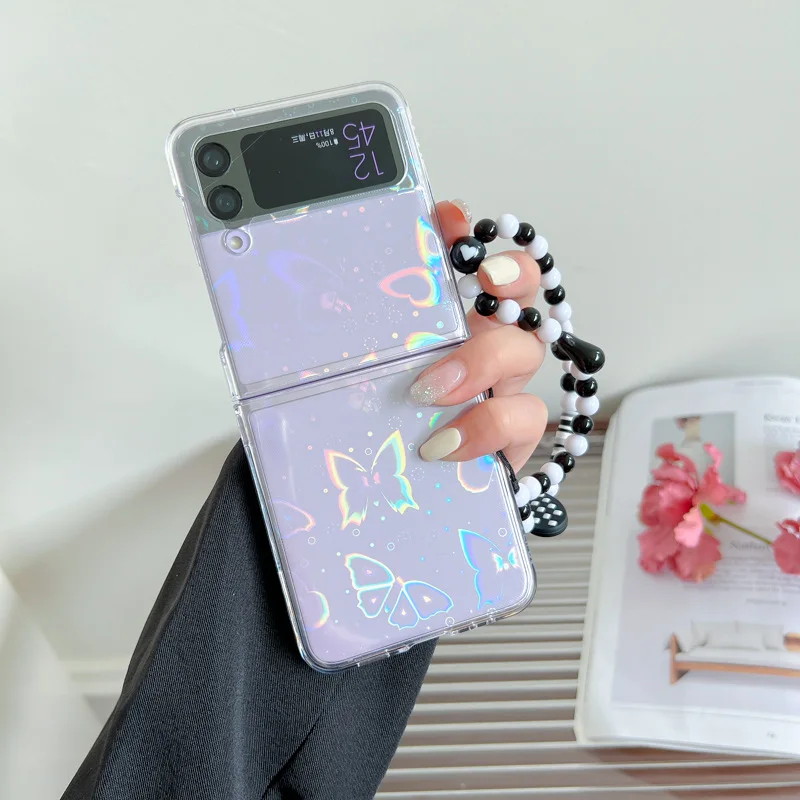 

For Samsung Galaxy Z Flip 4 Case Summer Fresh Flower Chain Drop-Resistant All-Inclusive Phone Case