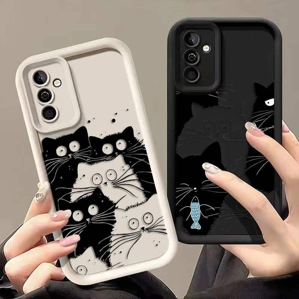 Adorable Black Cat Design Phone Case - Stylish Protective Cover