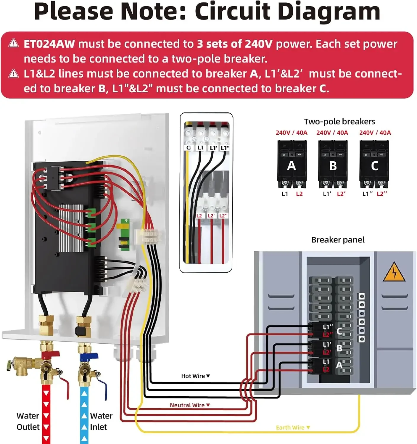s Water Heater Electric, MIZUDO 24KW 240V, Touch, On Demand Instant Endless Hot Water Heater, for the Whole House Shower