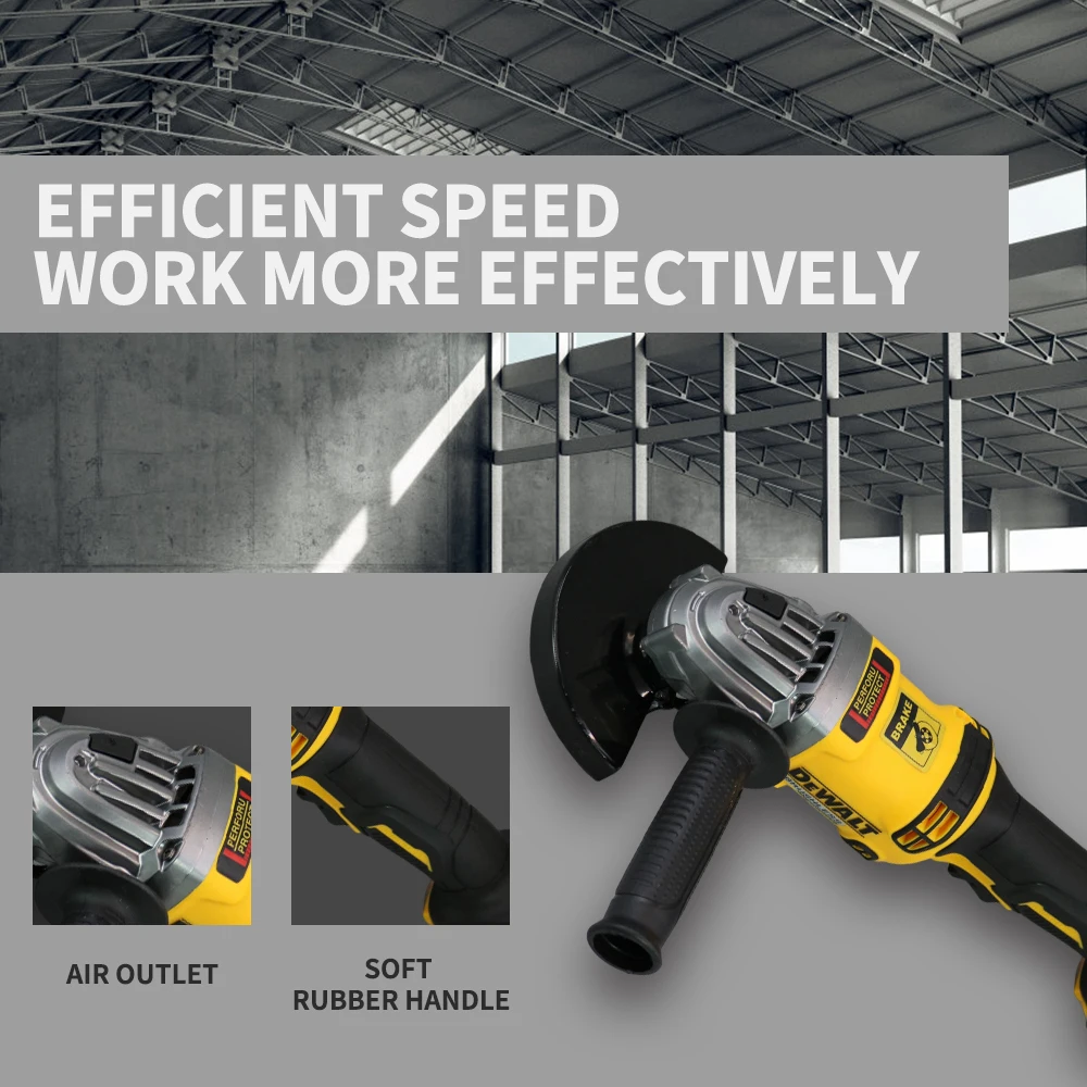 DEWALT Angle Grinder 20V Battery Cordless Cutting Machine Bare Tool 100mm/125mm Rechargeable Brushless Portable Polisher 5