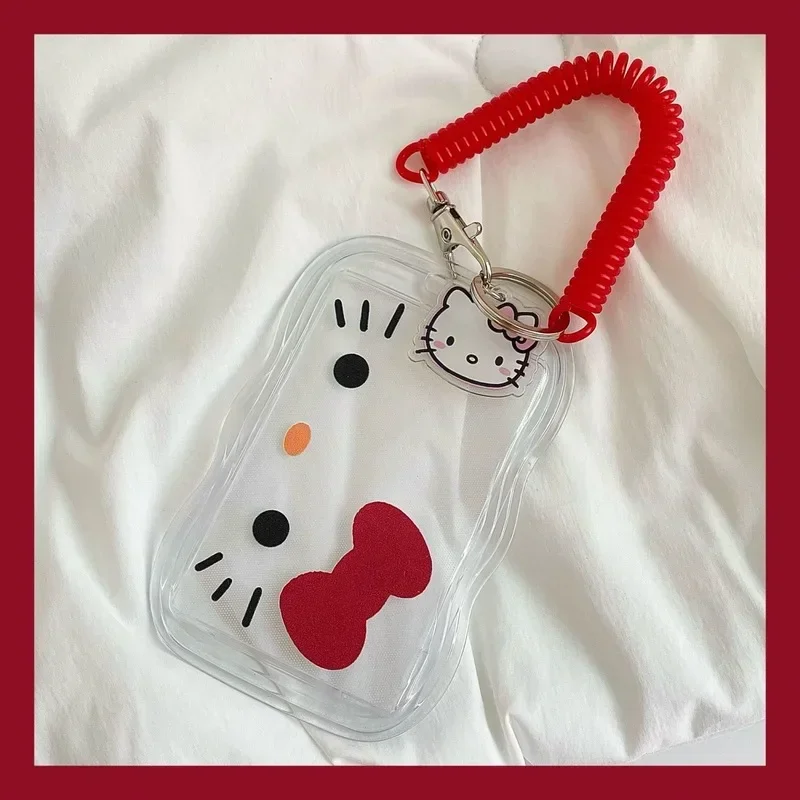 Card Holder Kawaii Cartoon Hello Kitty Cute KT Cat ID Card Student Girls Keychain Bus Gifts