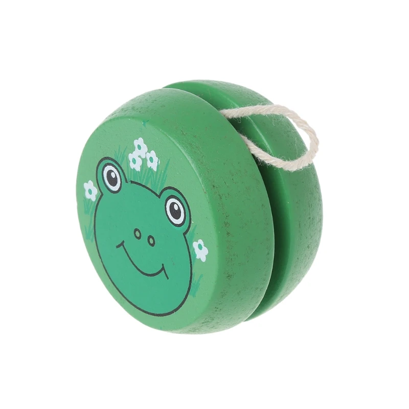 Children Wooden Yoyo Toys Cartoon Animal Prints Ladybug Yo-Yo Creative Yo Yo Funny Gift Yoyo Ball
