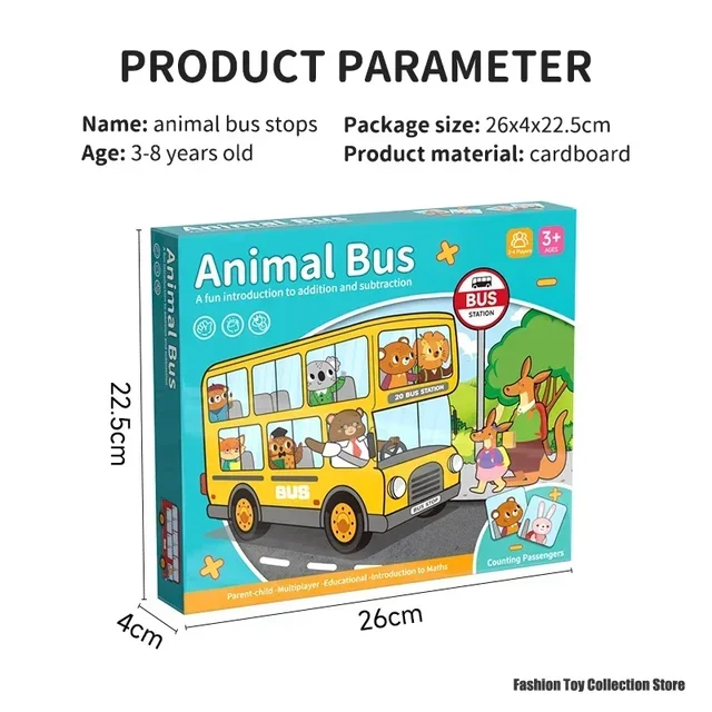 New Animal Bus Stop Tabletop Game Toys Children's Early Education Cognitive Transportation Puzzle Parent-child Board Game Toys 1
