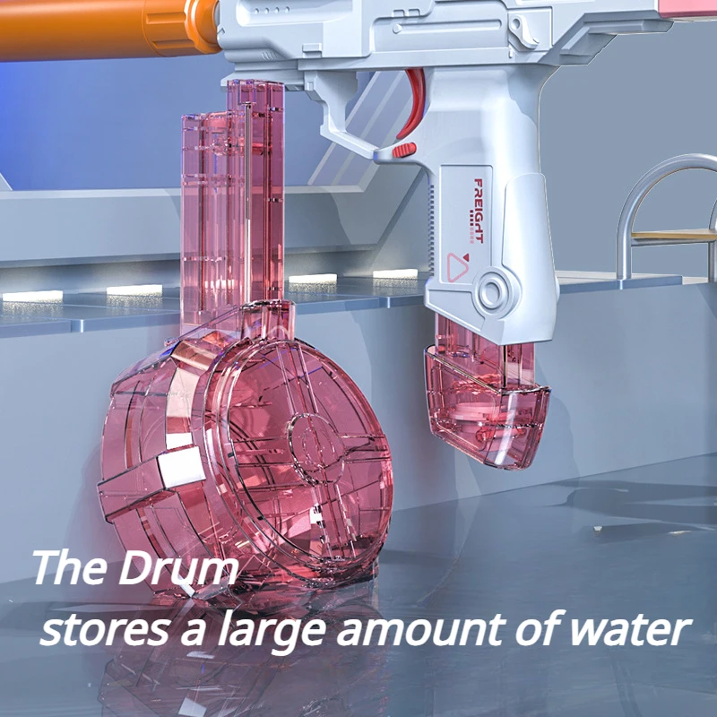 Uzi Electric Water Gun Continuous Firing Summer Pool Toys Gun with Sights Silencer Outdoor Fun Cs Game Prop For Kids 4