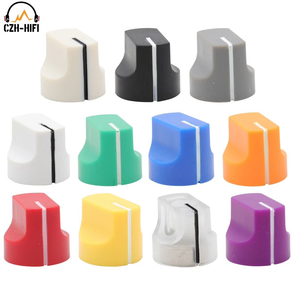 6pcs ABS testa di pollo manopole a pedale effetto charra elettrica manopole di controllo amplificatore charra manopola potenziometro Guarra nero/crema  18