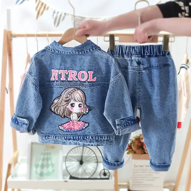 2 6Y Baby Girls Denim Jacket Set 2022 