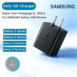 Enhanced Product Title:  
SAMSUNG Fast Charging Adapter with Type C Cable - 45W Charger + 1m/2m Cable Options - Black US Plug