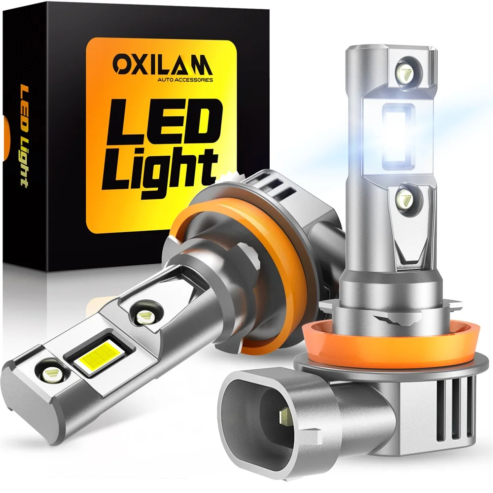 OXILAM 2Pcs 16000LM Canbus H11 LED Headlight Bulb 60W HB3 9005 LED HB4 9006  HIR2 9012 Error Free H8 Turbo LED 12V 6500K Mini H4