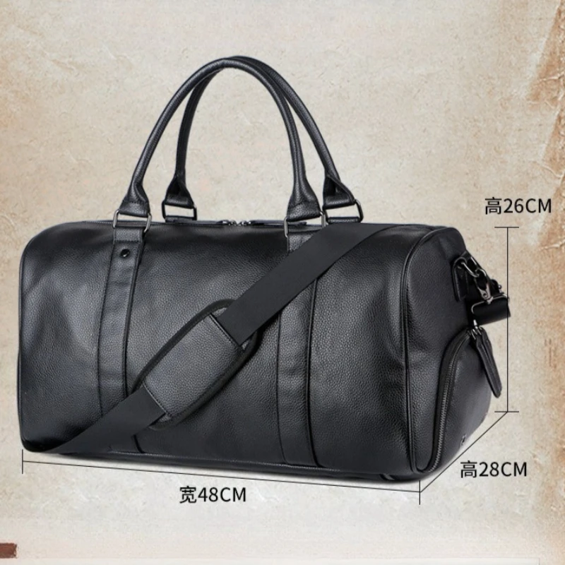 Men's Travel Bag Luxury Large Capacity  Luggage Duffle Bag Leather Portable Durable Crossbody Gym Purse Handbag Luggage Outdoor - 4