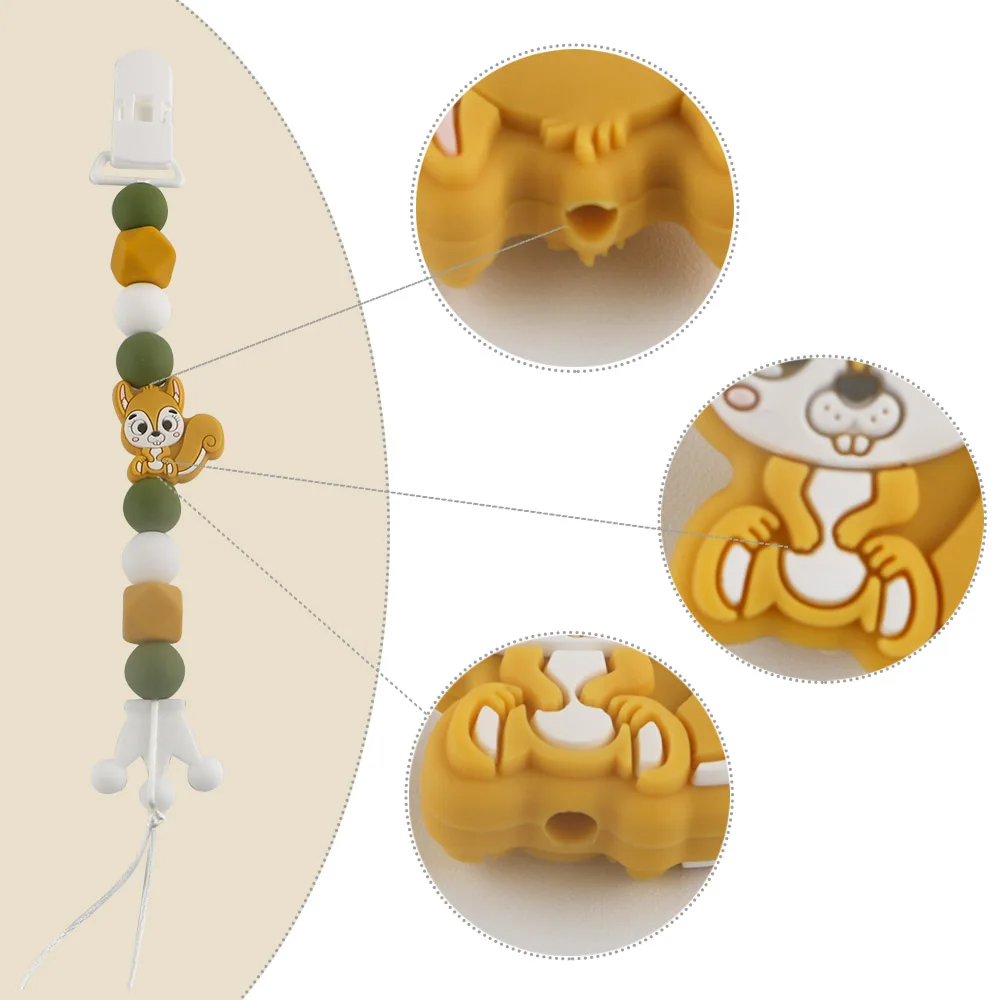 Perles en silicone de dinosaure dessin animé, mini