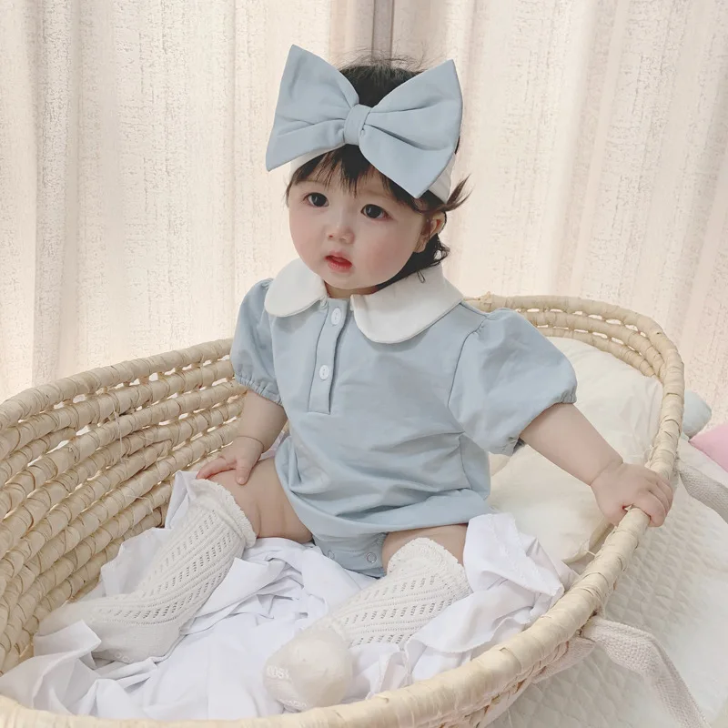 Cute Baby Jumpsuit with Hairband for Summer
