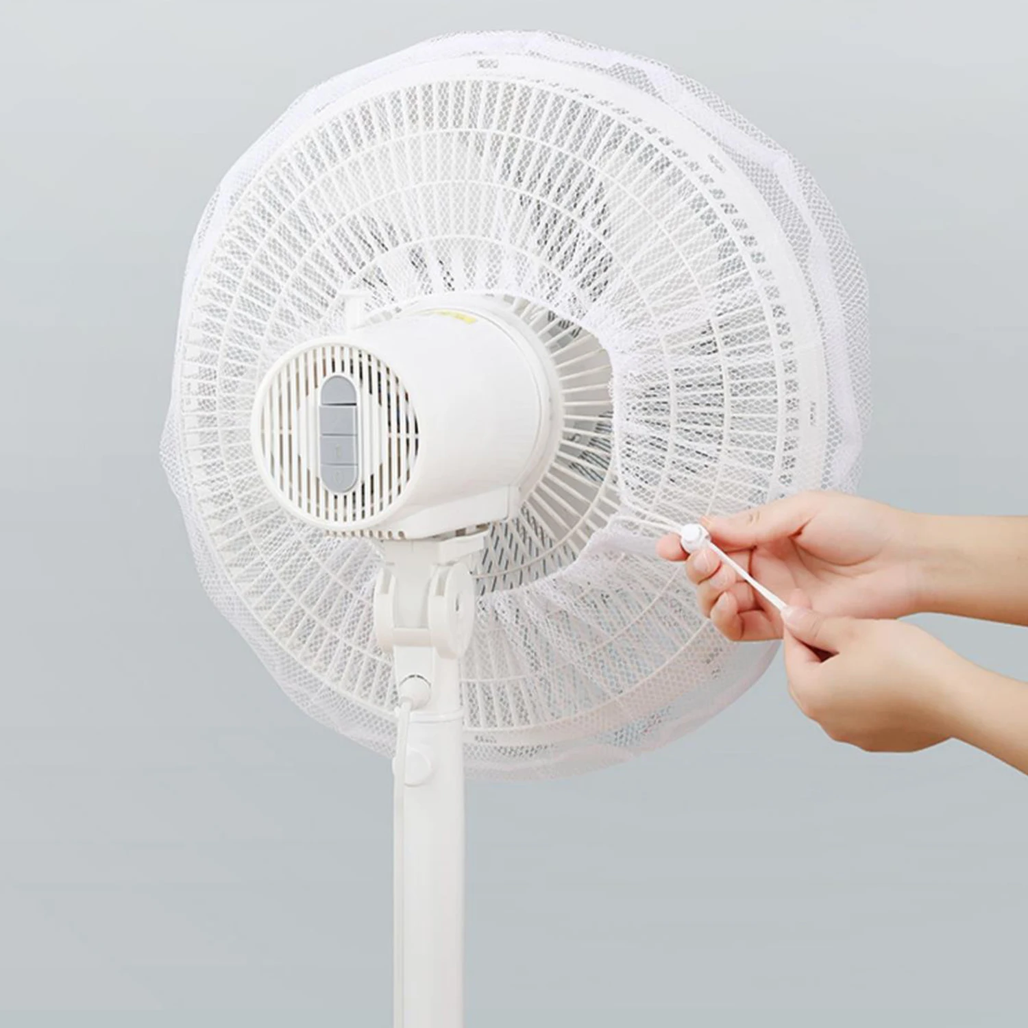 Safety Protective Fan Cover Anti-pinch Hands Protector Drawstring Style Fan Dust Cover Mesh Electric Protection