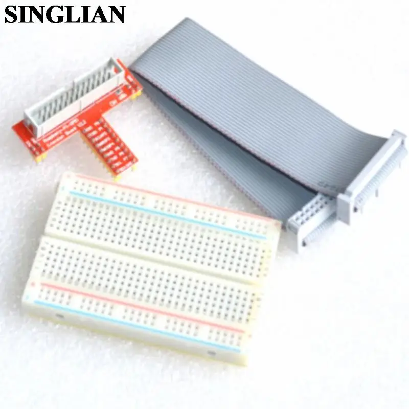 3 Pz = 1Set Raspberry Pi 26P Scheda Di Estensione Gpio Scheda Adattatore + 400 Fori Bread Board + 26P Cavo Di Prolunga Kit Fai Da Te