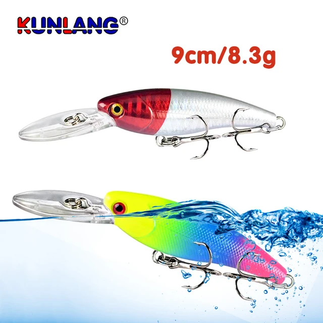 KUNLANG-Cebo duro biónico 3d, pececillo flotante, 9cm/8,3g, Pesca de peces  japoneses Isca de plástico Artificial, 1 pieza - AliExpress