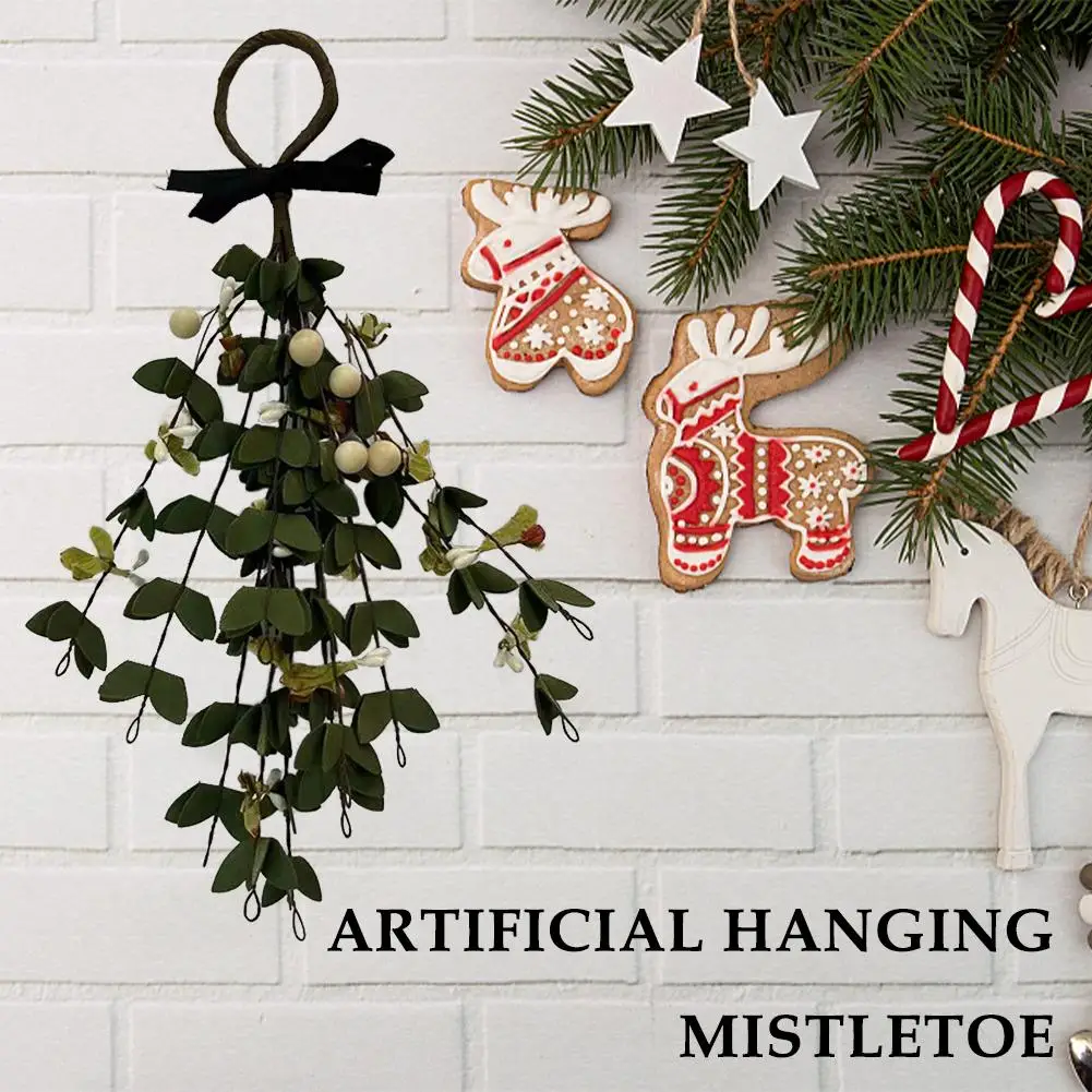 Artificial Plant Simulation Leaves Hanging Mistletoe Holiday Home Decorative Supplies Creative Fake Potted Leave Ornaments