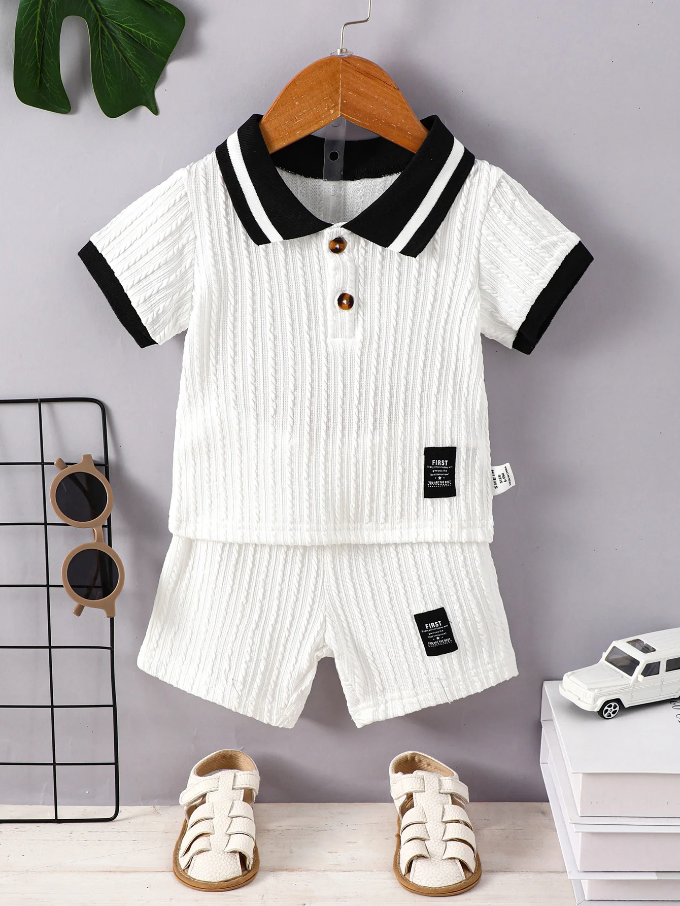 Baby Boy Shorts Set Lapel Short Sleeve T-Shirt Elastic Waist Pants baby boy outfits boys shorts set