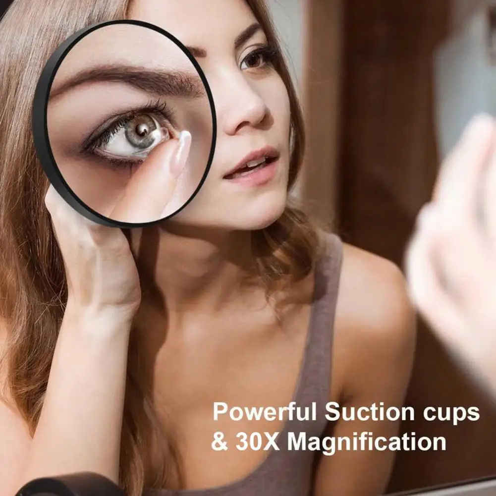 Makeup Mirror Magnifying Mirror Hand Holding Mirror Portable 30X Magnifying Cosmetic Mirror Suction Cup Tweezers Included for Travel