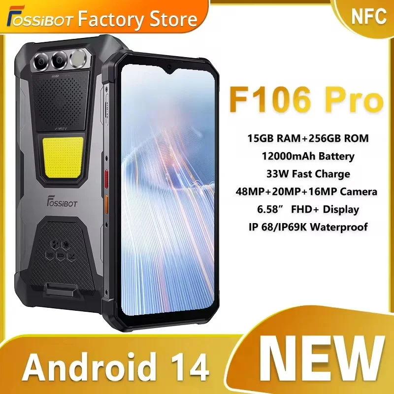 FOSSiBOT F106 PRO MTK G85、Android 14、15GB(8+7GB 拡張