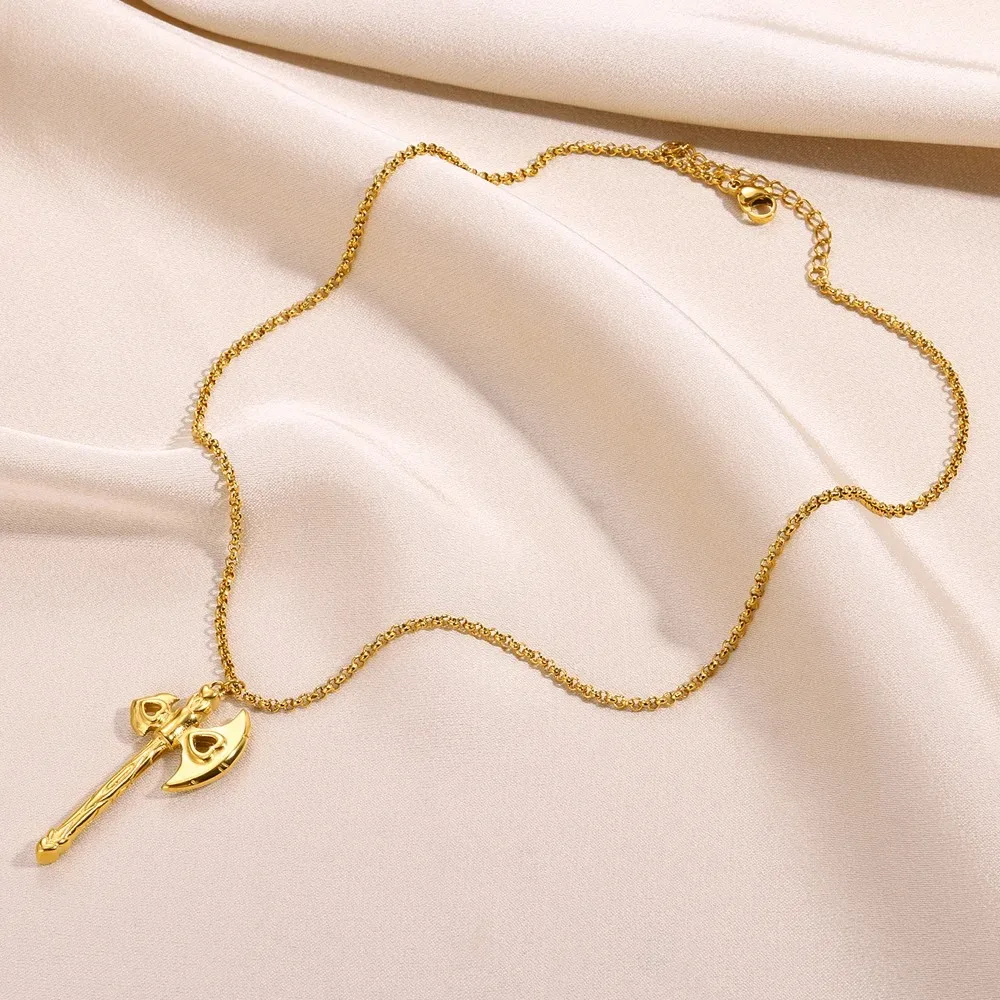 Stainless Steel Hollow Love Ax Necklaces For Women