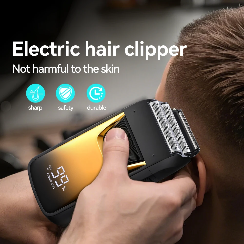 USB men’s electric LED digital portable shaver with built-in rear blade for shaving hair and sideburns, compact shaving BEST SELLERS