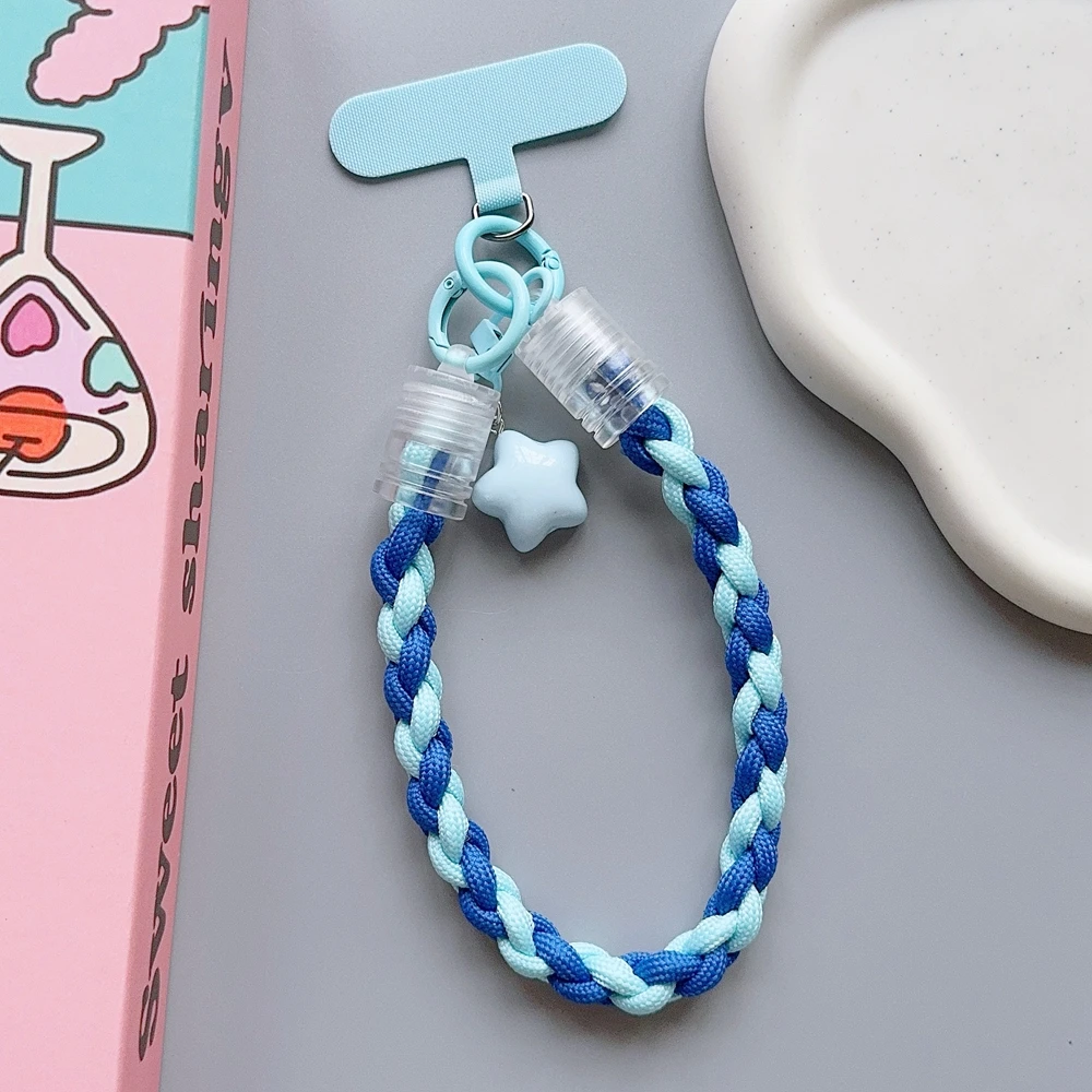 Universal Geflochtene Handy Lanyard Strap Cartoon Stern Hängende Kette Ring Schnur mit Patch Handgelenk Strap Handy Abnehmbare – Detail 11