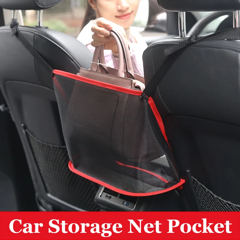 Car Net Pocket Handbag Holder Car Purse Holder Between Seats Mesh Car