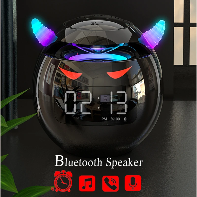 Bluetooth-Колонка со светодиодным цифровым будильником и музыкальным проигрывателем