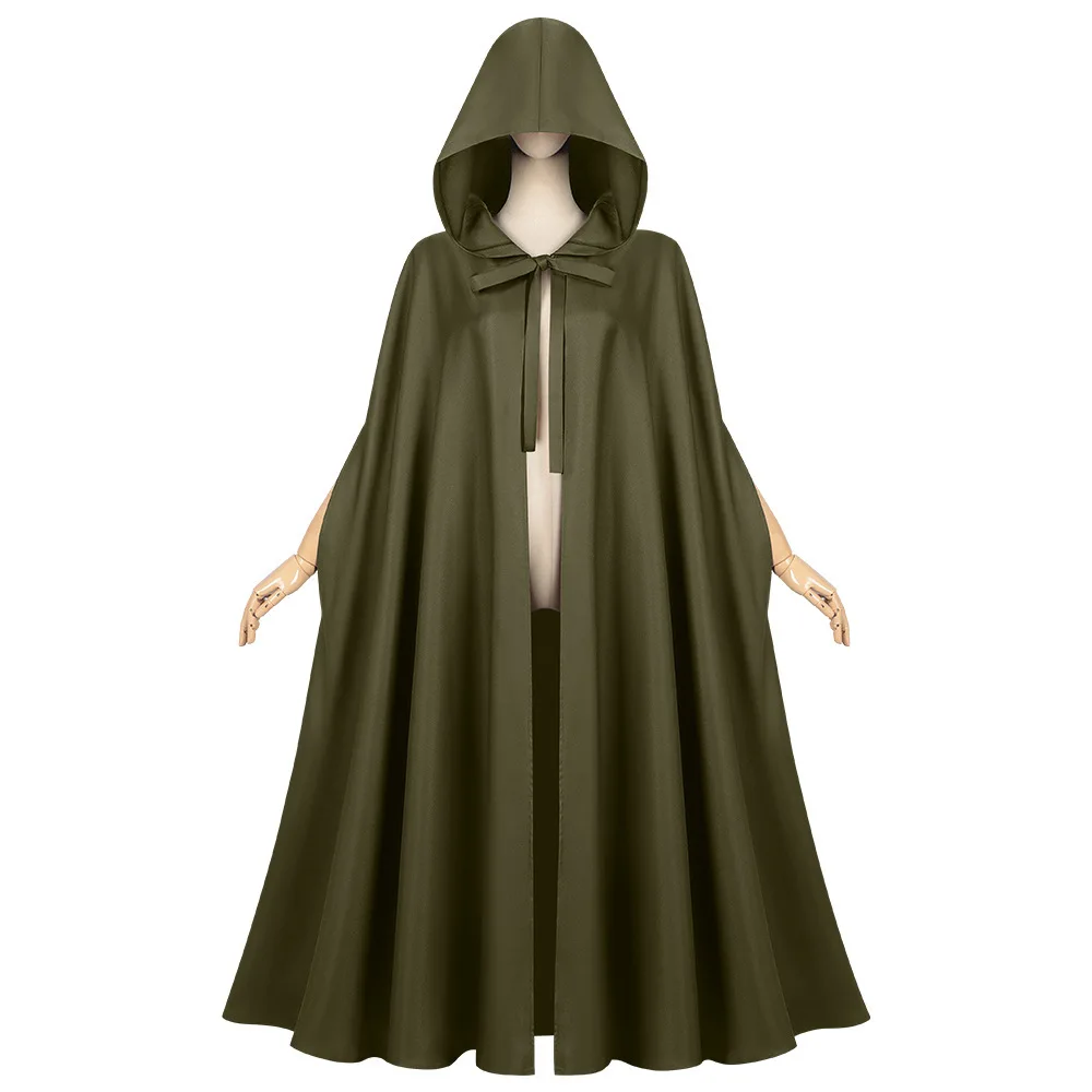 2025 New Medieval Hooded Cape for Men and Women,Halloween COS Solid-Color Monk Grim Reaper Wizard Cloak Unisex One Size Fits All