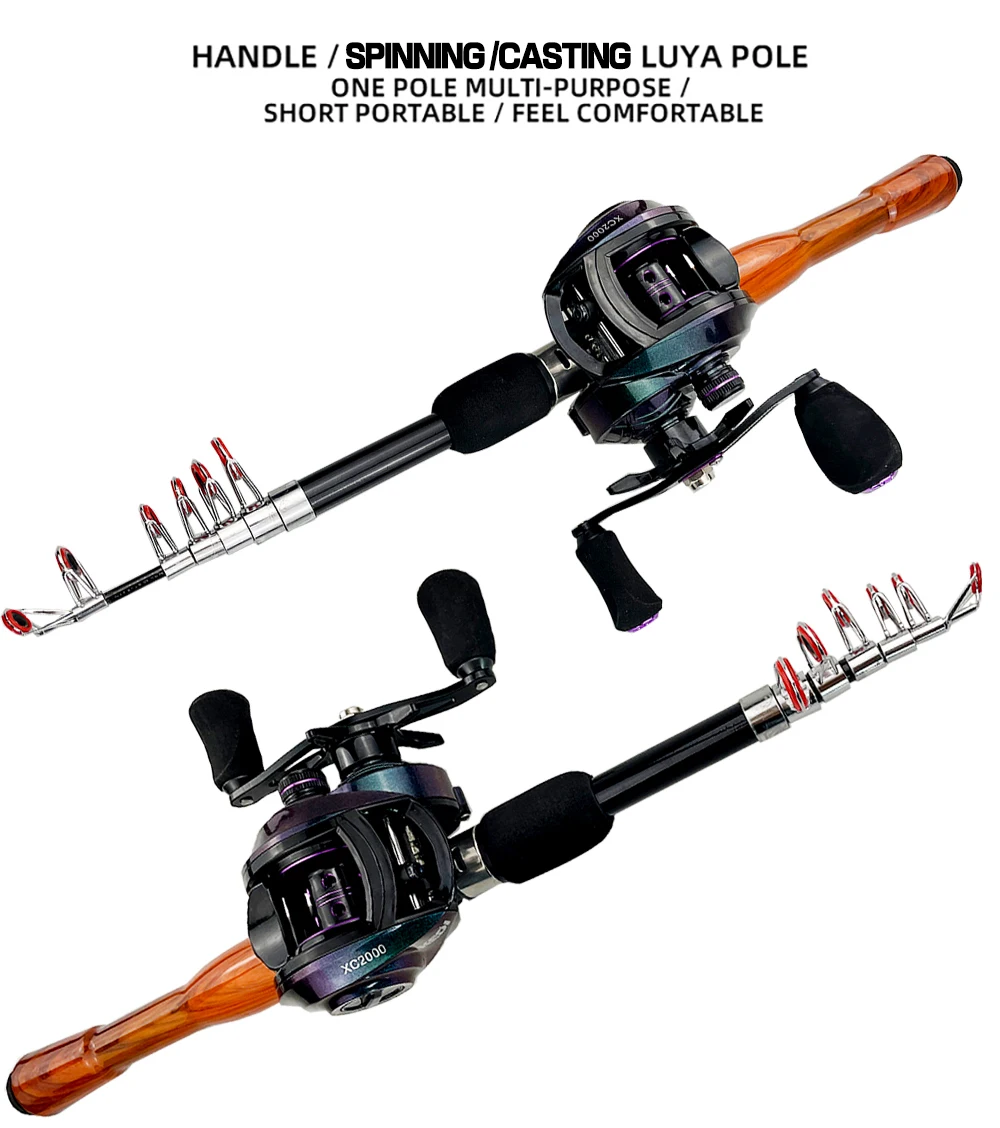 High Quality Spinning Pole and Reel Combo Carp Fishing Rod Baitcasting Reel  Combo Saltwater Pesca 1.3 1.6m 1.8m - AliExpress