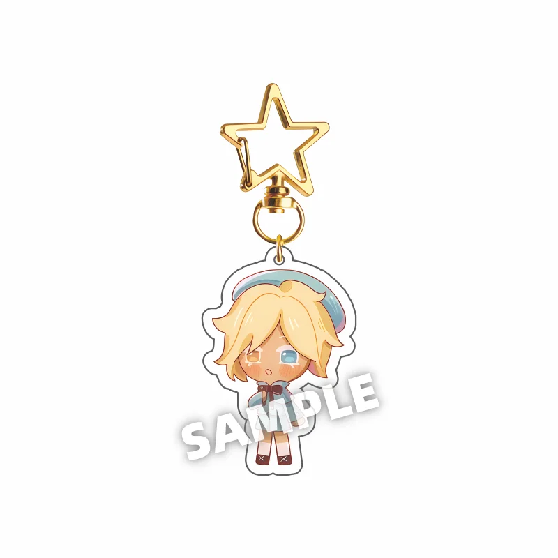 Cookie Run Kingdom Inspired Acrylic Keychain - Candy Shadow Apple Pure Vanilla Design, 6cm