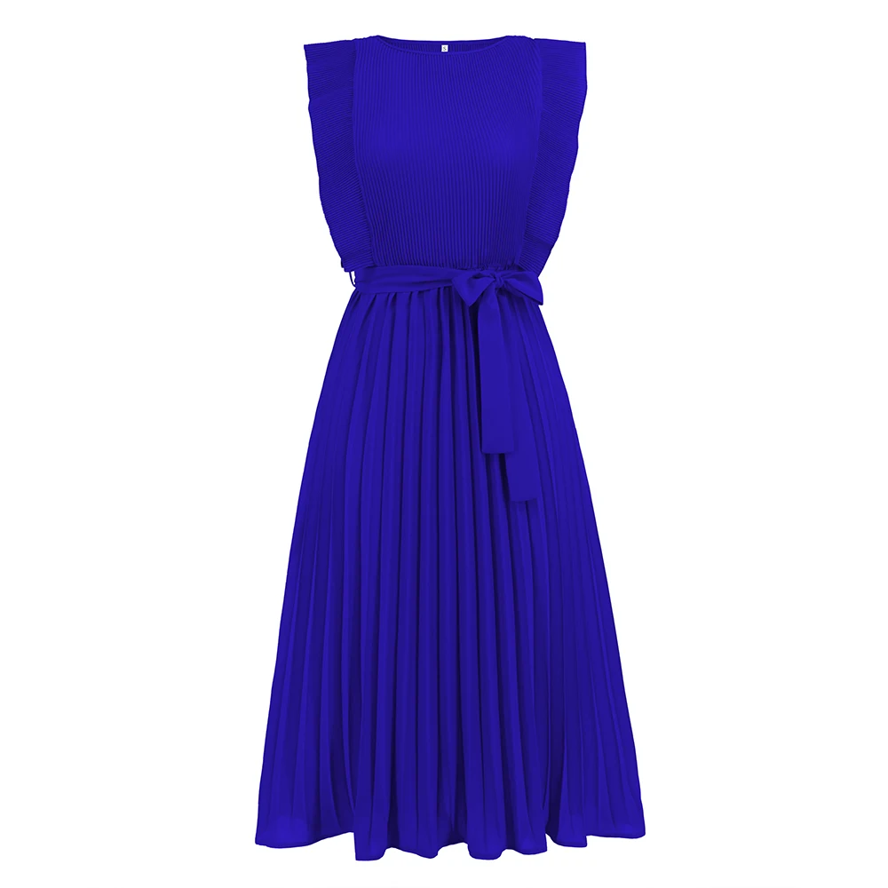 Fashion Solid Color Ruffled Design Casual Dress main image 1