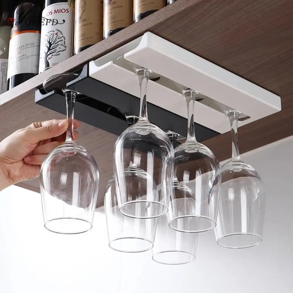 Wine Glass Rack Wall-mounted Multi-function Hanging Rack Family Kitchen Cupboard Bar Decoration Goblet Storage wine glass holder rack
