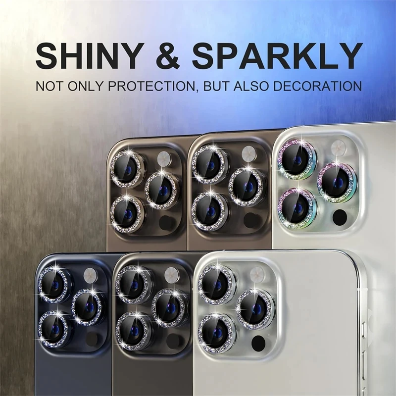 Glitter Bling Metal Camera Lens Protector Cover