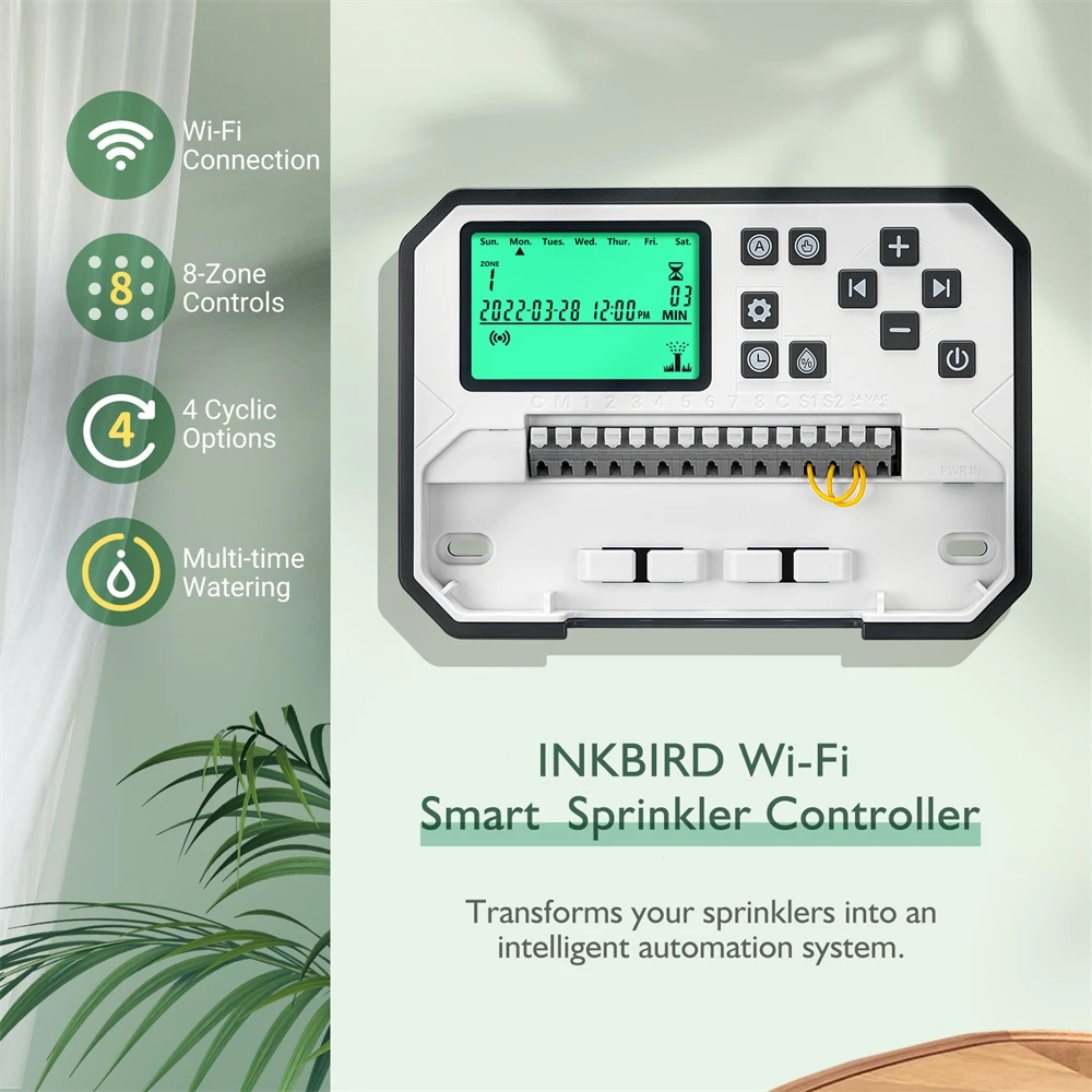 INKBIRD 8Zone Controls WiFi Digital Sprinkler Controller Intelligent