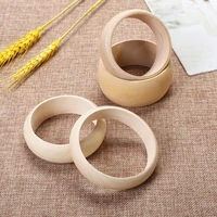 6 Pcs Unfinished Bangles Bracelet Natural Round Wooden Ring for Art & Craft Project DIY Jewelry Making 2