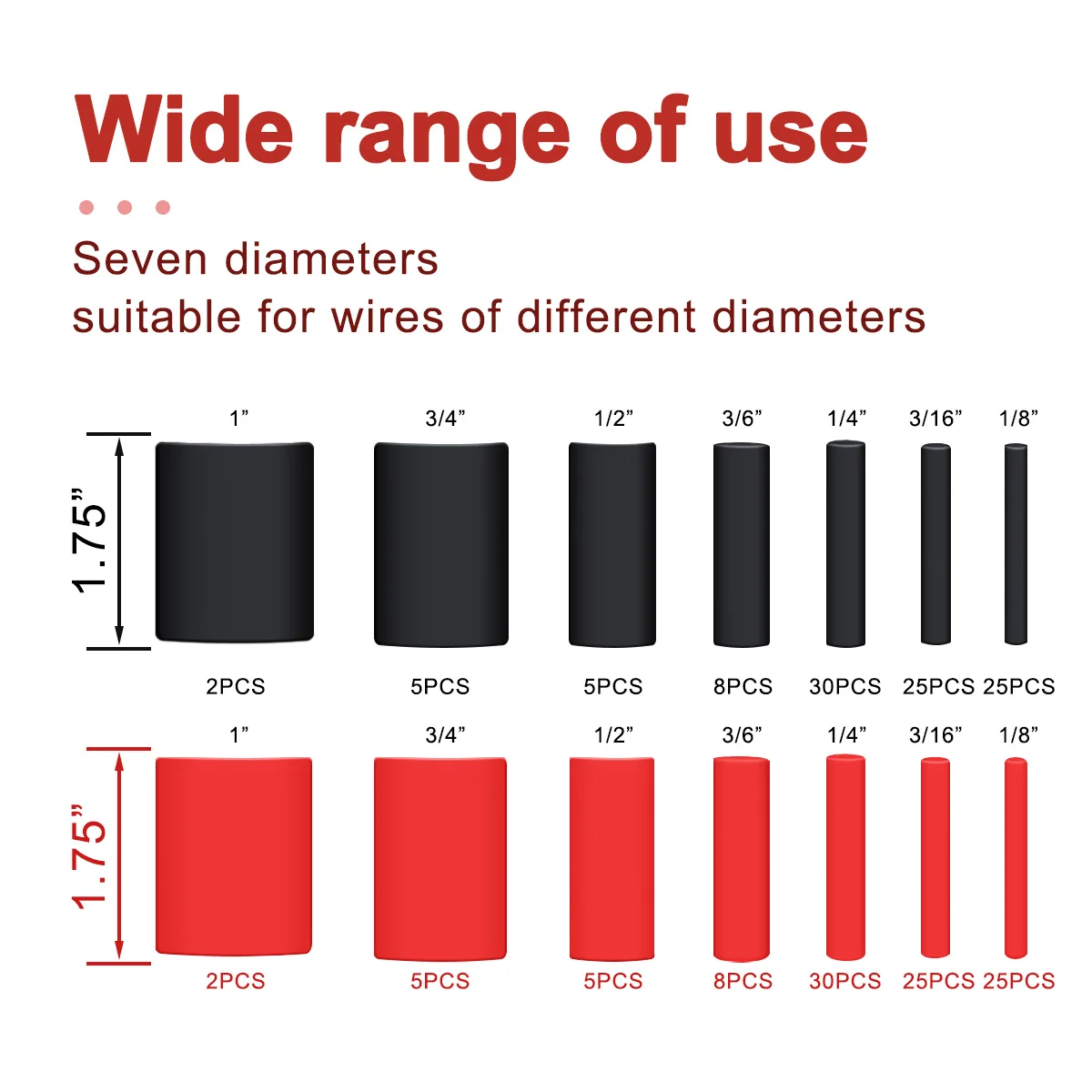 Heat Shrink Tubing 3:1 With Glue Inside Electrical Cable Wrap Easy To Wire Fixed Insulation Heat Shrink Tube Kit Black Red