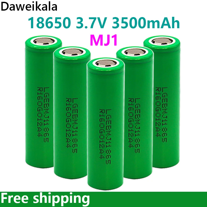 

1-10PCS 100% Original MJ1 3.7 v 3500 mah 18650 Lithium Rechargeable Battery For Flashlight batteries for LG MJ1 3500mah battery