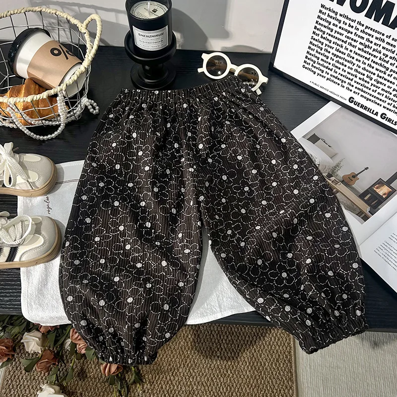 Frühlingsbedruckte Freizeit-Sweatpants 1-7 Jahre Kinder Mädchen Jungen Cordhose Lockeres Ballonbein-Design Weiche Kinderhose Kleidung – Detail 4