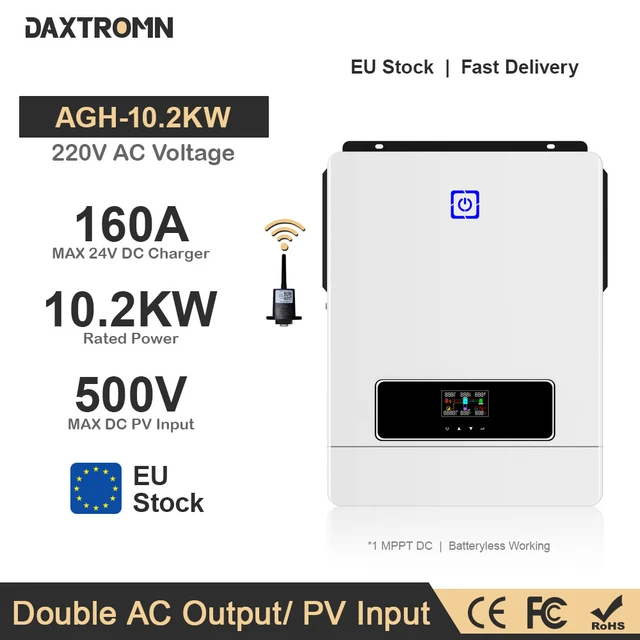 Daxtromn Power 6.2KW Hybrid Solar Inverter Pure Sine Wave 220VAC Output  48VDC Input