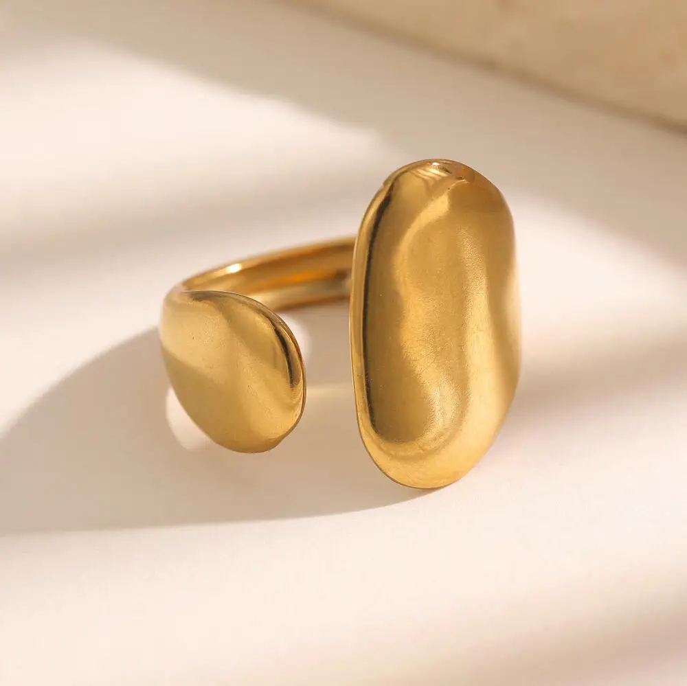 Anelli Lisci in Acciaio Inossidabile Stile Retrò per Donna e Uomo, Anello Punk Geometrico Irregolare Apribile, Gioielli Impermeabili Popolari 2026, Idee Regalo