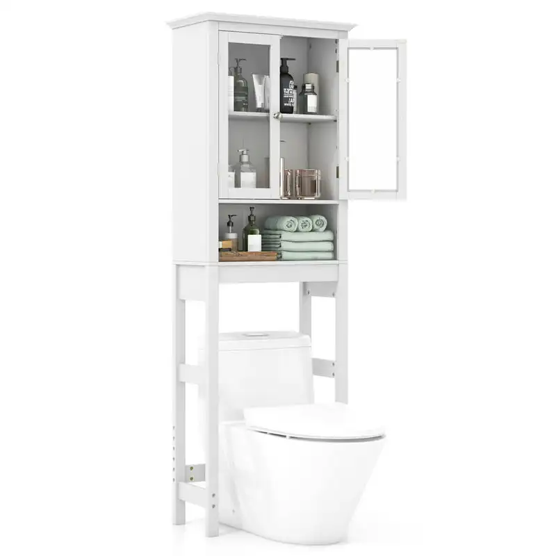 

Over the Toilet Door Storage Cabinet Tower Organizer White