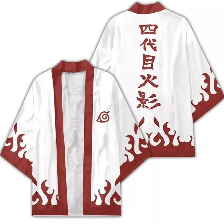 Naruto Anime Siebter Konoha Hokage Kurama Uchiha Sharingan Symbol Kimono Umhang Cosplay Kostüme Haori Strickjacke Jacke Pyjamas – Detail 3