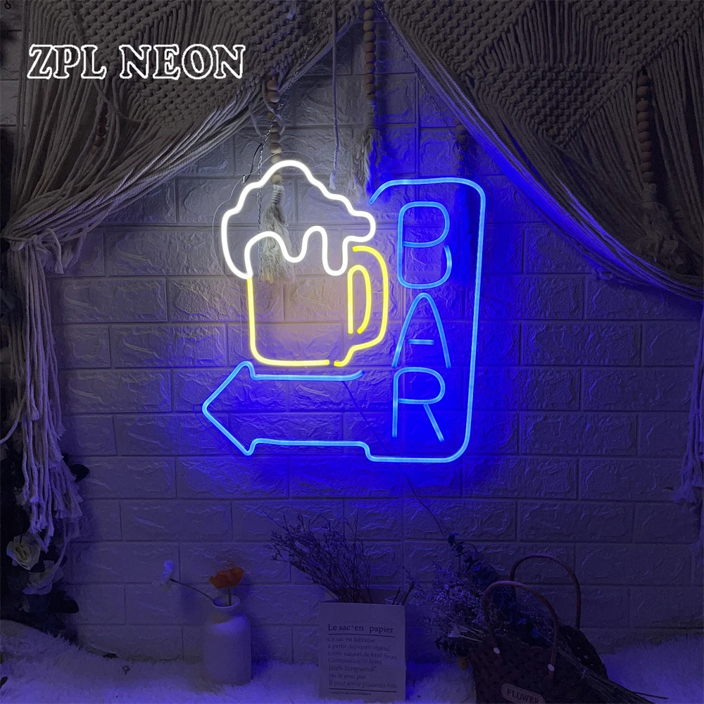 Bar Guide Arrow Sign Neon Sign Beer Neon Lights Wall Lamp Led Night Lights For Bar Pub Club