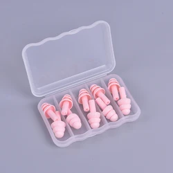 5 Pairs Silicone Noise Reduction Earplugs (Pink)