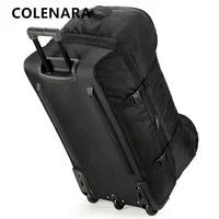 COLENARA Rolling Suitcase Foldable Trolley Bag Oxford Cloth Oversized Capacity Storage Travel Bag Shipping with Wheel Luggage
