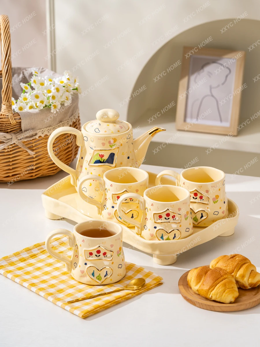 

Good-looking Teapot Tea Set Suit Girlfriends Girls Birthday Gifts Newly-Married Marriage Gift