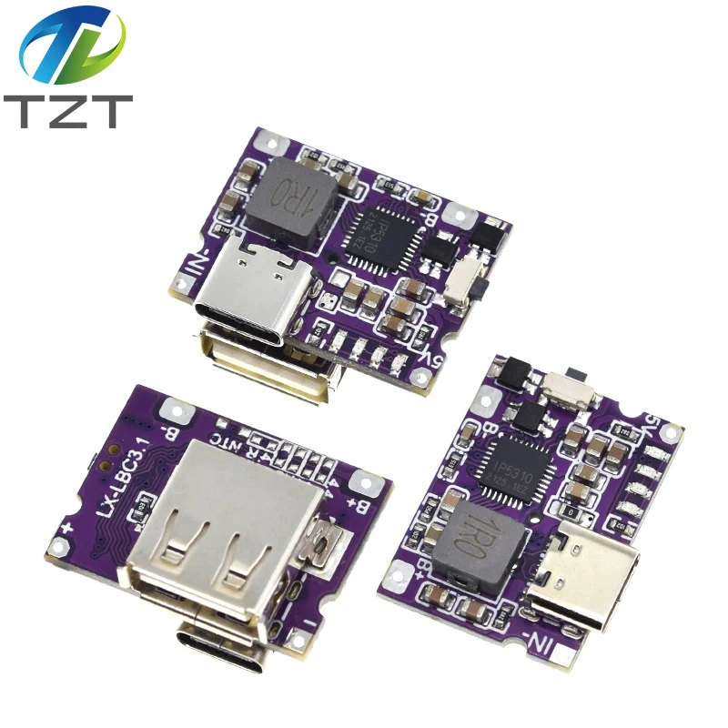 1/3PCS Typ-C USB 5V 3,1A Boost-Konverter Step-Up Power Modul IP5310 mobile Power Bank Zubehör mit Schalter LED-Anzeige