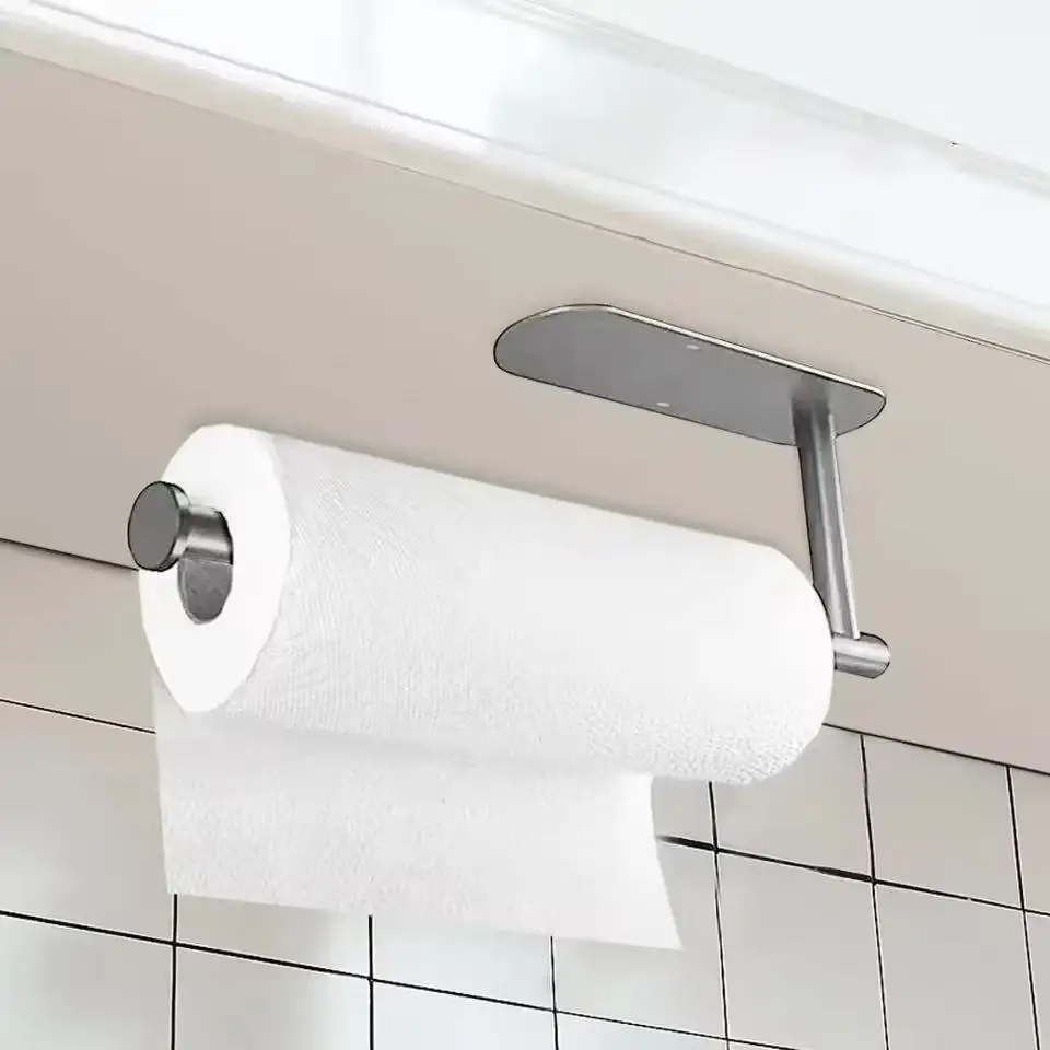 Paper Towel Rack Can Store Cling Film Wipes Roll Paper For Kitchen Bathroom
