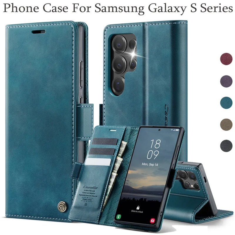 CaseMe Magnetic Leather Wallet Phone Case with Card Holder